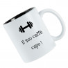 Tazza di testo incisa bianca e nera
