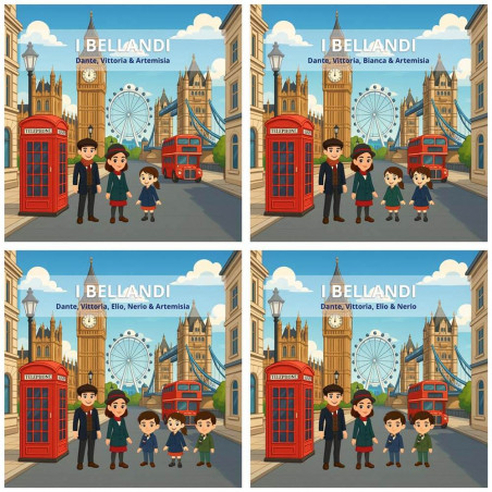 Quadro personalizzato famiglia a Londra