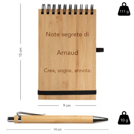 Blocco note Bamboo inciso Blocco note Bamboo inciso