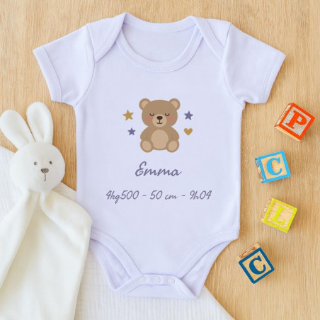 Body neonato personalizzato con orsetto