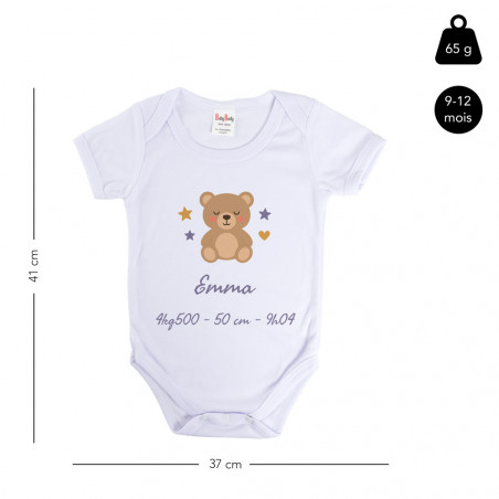 Body neonato personalizzato con orsetto