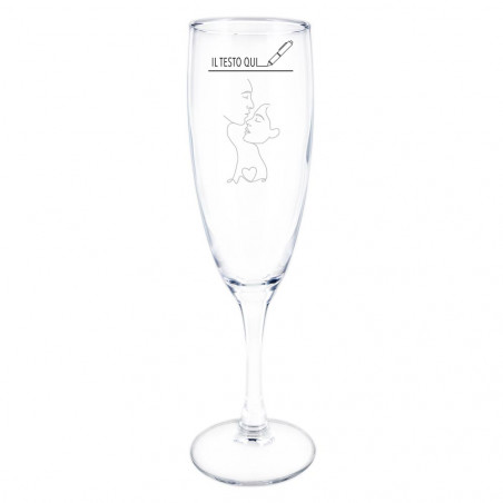 Flûte di champagne coppia minimalista personalizzata