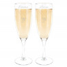 Coppia di coppe da champagne personalizzate con mani intrecciate