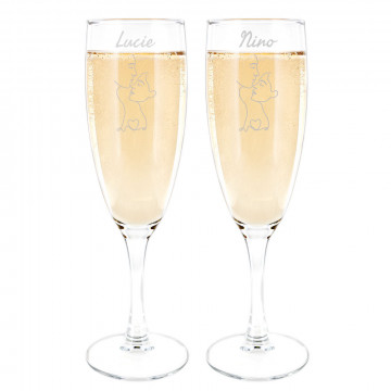 Coppia di flute da champagne coppia minimalista