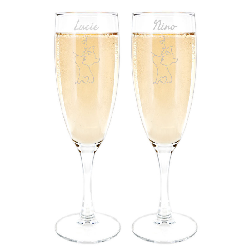 Coppia di flute da champagne coppia minimalista