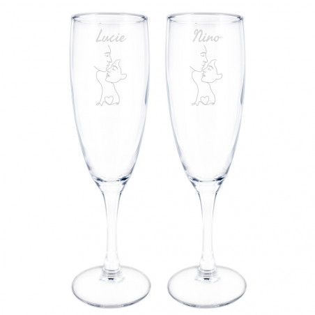 Coppia di flute da champagne coppia minimalista