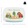 Contenitore pranzo blu personalizzato – Design fattoria e animali
