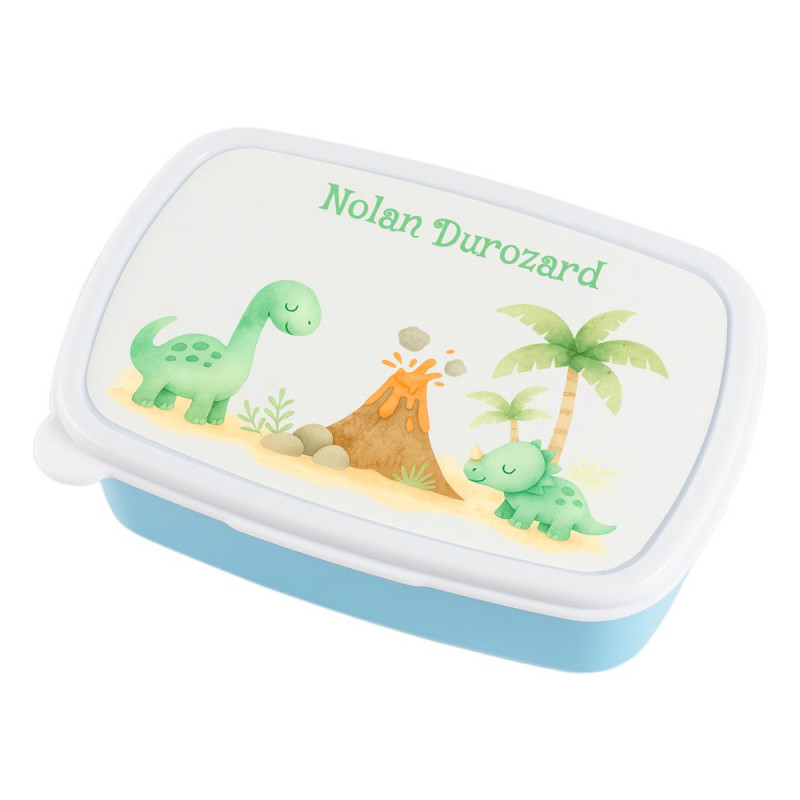 Lunch box blu dinosauro personalizzata