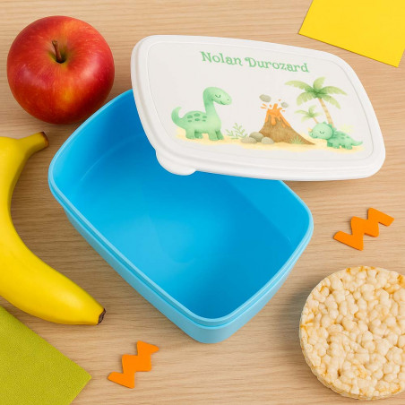 Lunch box blu dinosauro personalizzata
