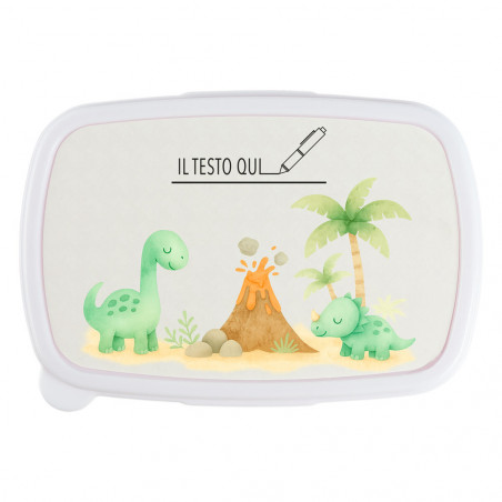 Contenitore pranzo blu dinosauro personalizzata