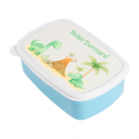 Contenitore pranzo blu dinosauro personalizzata