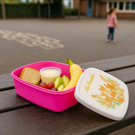 Lunch box rosa animali della foresta personalizzata