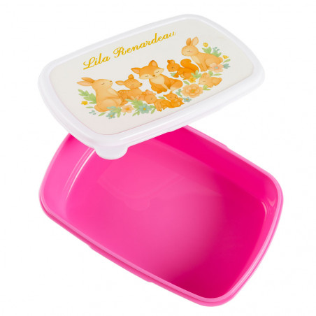 scatola ermetica rosa animali della foresta personalizzata