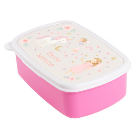 Lunch box rosa unicorno personalizzata
