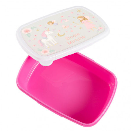 Lunch box rosa unicorno personalizzata