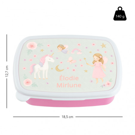 Lunch box rosa unicorno personalizzata