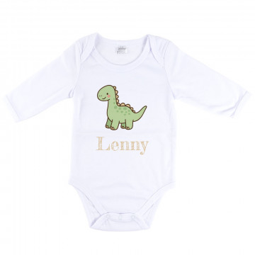 Body neonato manica lunga dinosauro personalizzato