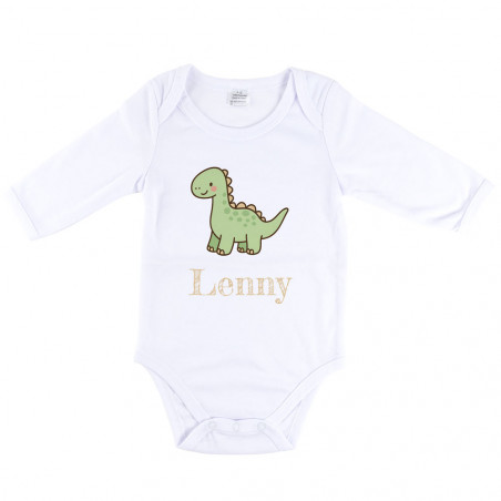 Body neonato manica lunga dinosauro personalizzato Body neonato manica lunga dinosauro personalizzato