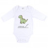 Body neonato manica lunga dinosauro personalizzato testo