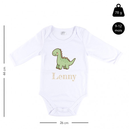 Body neonato manica lunga dinosauro personalizzato Body neonato manica lunga dinosauro personalizzato