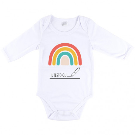 Body lungo Arcobaleno personalizzato testo Body lungo Arcobaleno personalizzato testo