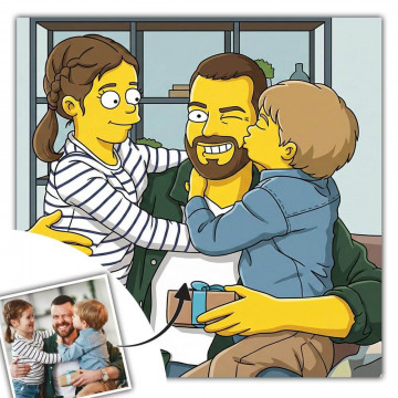 Quadro stile cartoon televisivo giallo