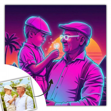 Quadro retro-futurismo anni '80 personalizzato