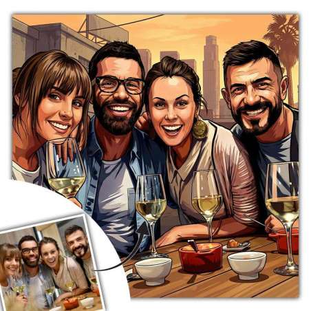 Quadro fotografico in stile videogioco urbano