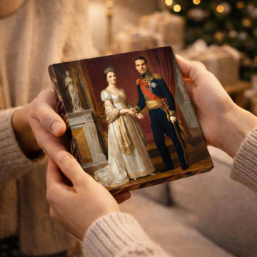 Ritratto fotografico in stile imperatore Napoleone | Quadro personalizzato su tela