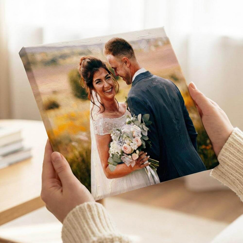 Quadro dipinto a olio personalizzato su tela | Ritratto fotografico artistico