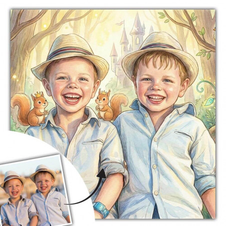 Quadro personalizzato stile fiaba per bambini