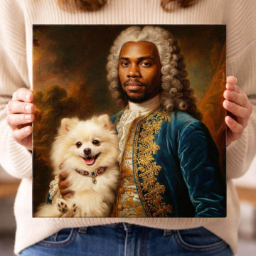 Quadro ritratto personalizzato stile Re di Francia | Poster fotografico reale
