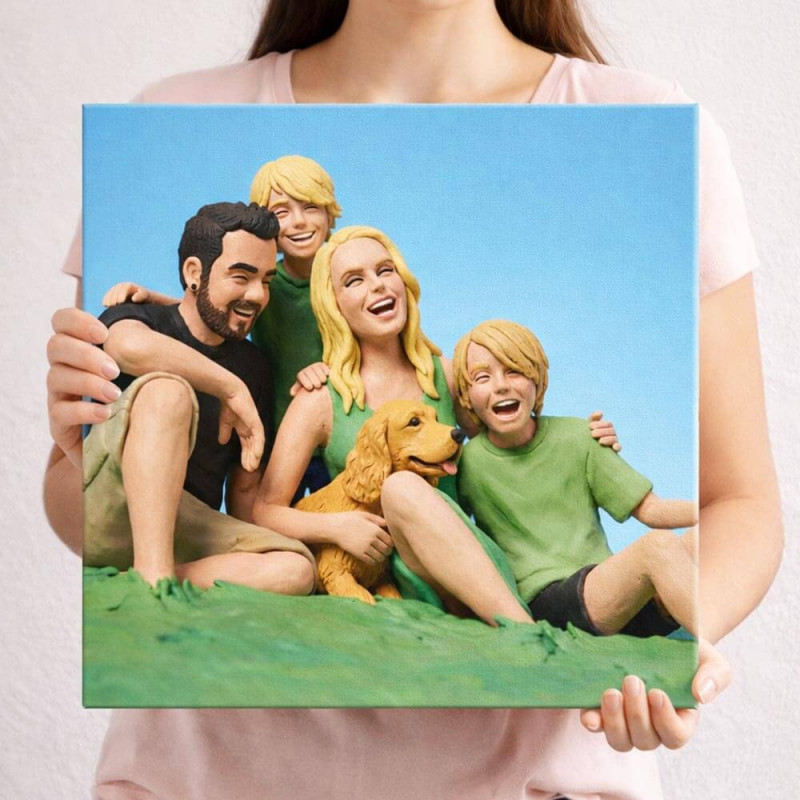 Quadro fotografico personalizzato effetto pasta modellabile | Ritratto ludico