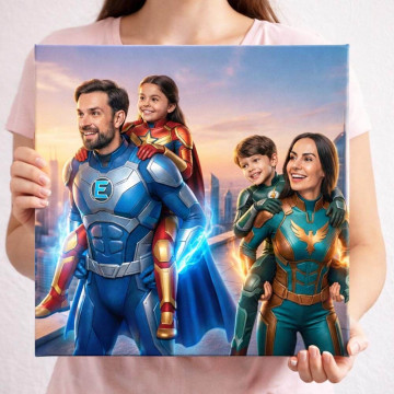 Quadro fotografico personalizzato in stile supereroe | Ritratto eroico unico