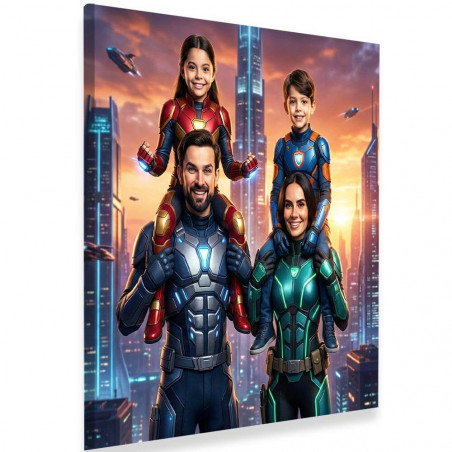 Quadro fotografico personalizzato stile supereroe