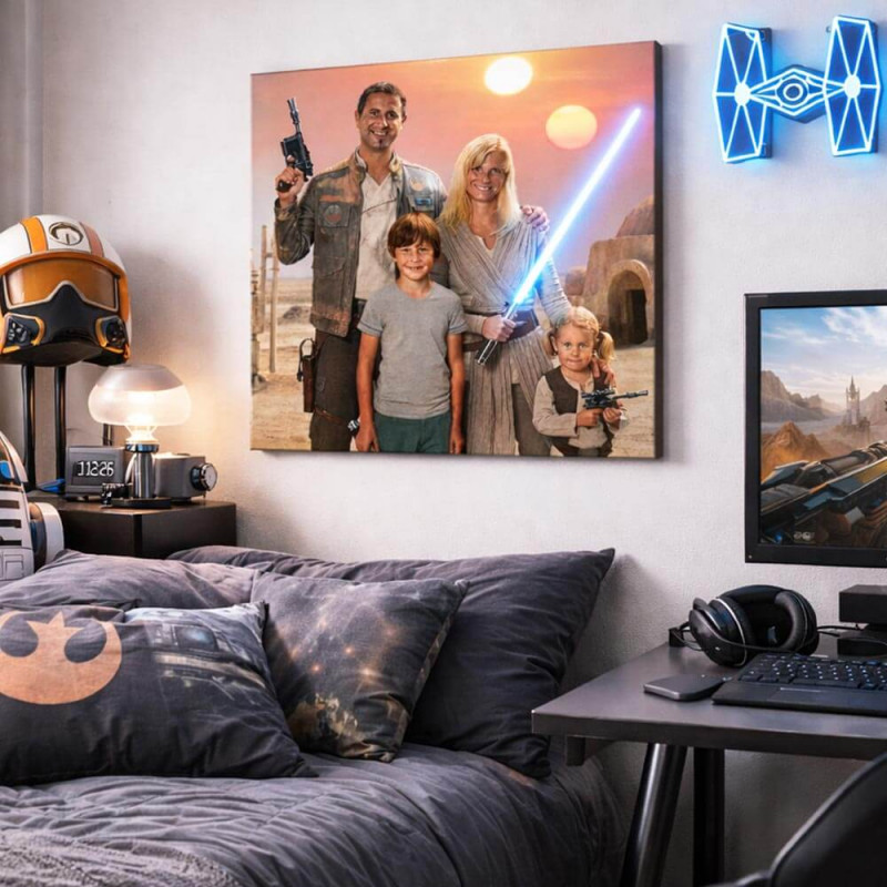 Quadro personalizzato guerriero dello spazio | La tua foto in versione eroe