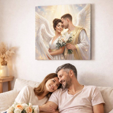 Quadro fotografico personalizzato stile Cupido | Ritratto d’amore romantico
