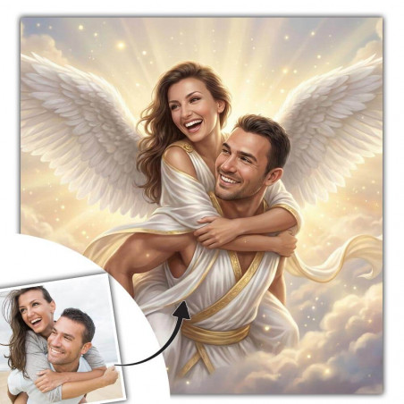 Quadro personalizzato coppia stile Cupido