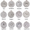 12 segni zodiacali su medaglia in argento 925