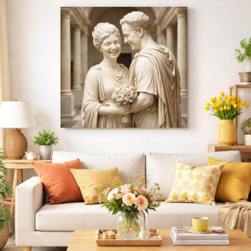 Quadro ritratto statua di marmo personalizzato | Tela fotografica prestigiosa