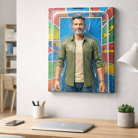 Quadro stile figurina articolata