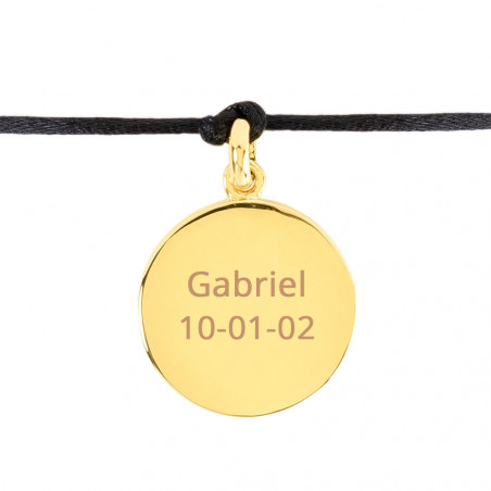 Bracciale zodiacale Capricorno placcato oro con cordino nero personalizzabile