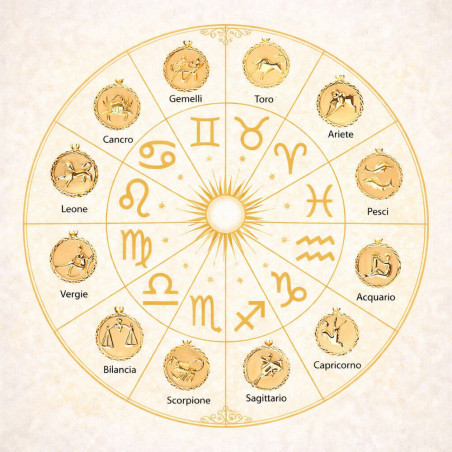 Medaglione zodiacale placcato oro