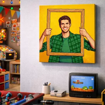 Ritratto Pixel Art 16-Bit personalizzato | Quadro retrò gaming