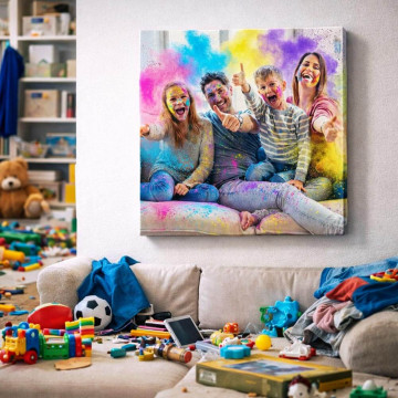 Ritratto esplosione di colori personalizzato | Quadro fotografico colorato
