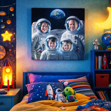 Ritratto astronauta sulla Luna personalizzato | Quadro fotografico