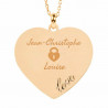 Amore cuore collana placcato Oro giallo 18 carati personalizzato