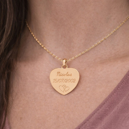 Personalizzabile oro placcato cuore collana
