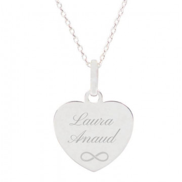 Collana cuore personalizzata in argento 925 con incisione