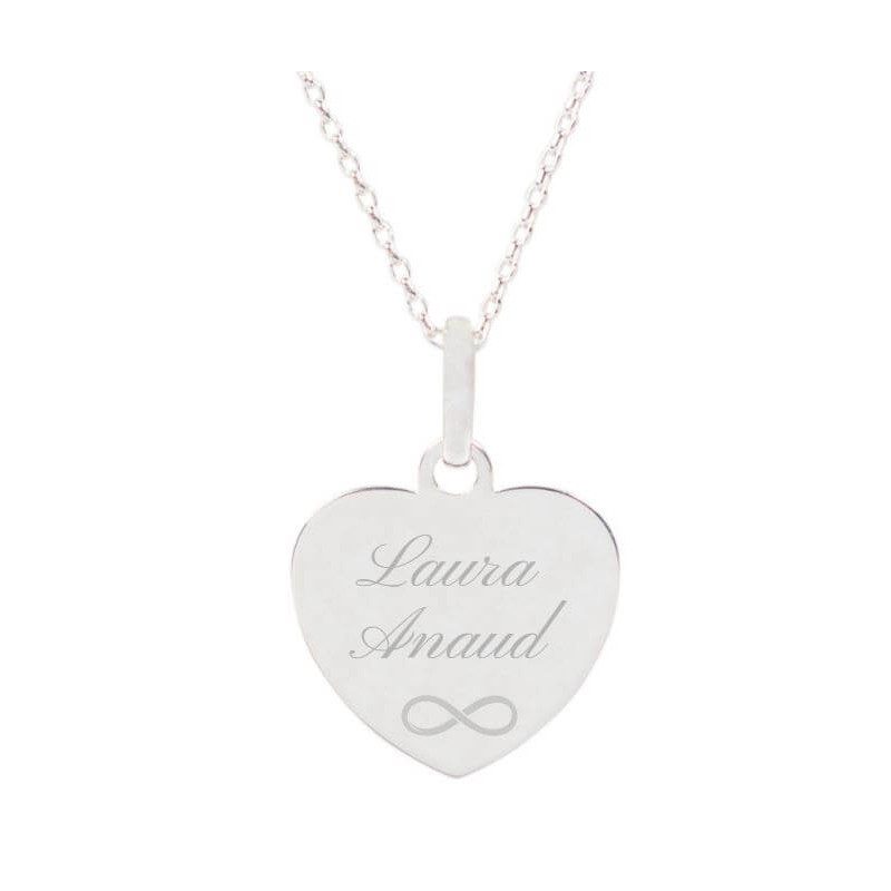 Collana cuore personalizzata in argento 925 con incisione